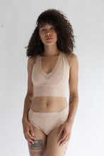 Lace Bralette with Double Triangle Racerback in Solid Pastel Pink Color