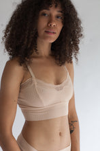 Longline Sweet Heart Spaghetti Strap Lace Bralette in Solid Pastel Pink Floral Stretch Lace
