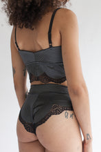 Lace Boy Short in Low Rise or High Rise Cut in two tone colorway (charcoal, lavender cream or white)